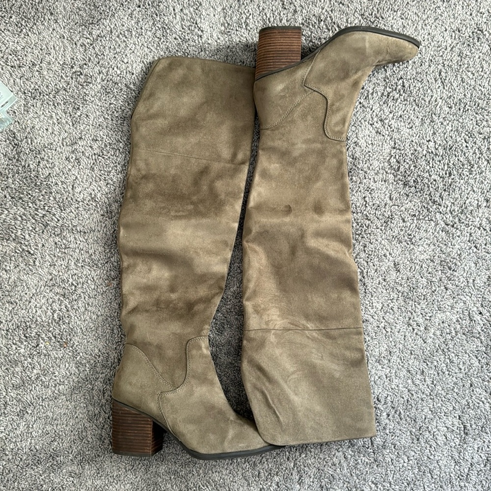 Pointy toe knee length boots